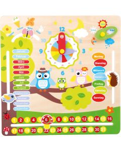 Kalenderuhr für Kinder aus Holz