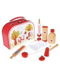 Doktorkoffer für Kinder im Woodland-Design mit Zubehör aus Holz