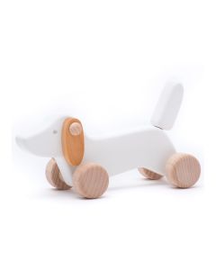 Schiebehund Dackel in Weiß