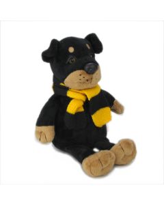 Schlenkertier Hund Rottweiler schwarz mit Schal