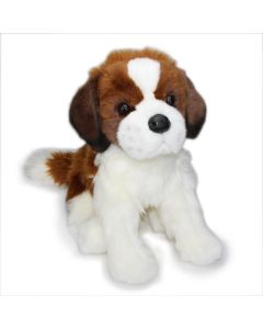 Stofftier Bernhardiner Welpe "Oma" in den naturgetreuen Farben Braun und Weiß