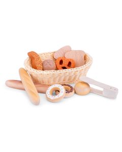 Holzlebensmittel Brot im Korb