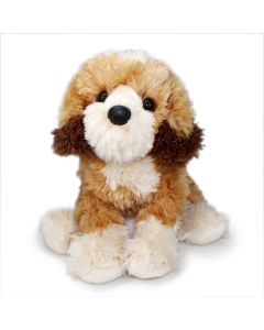 Plüschtier Doodle Welpe in hellem Braun  und Creme-Weiß