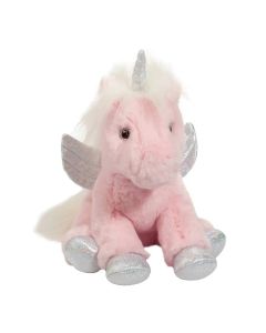 rosafarbenes Plüsch-Einhorn mit Flügeln 