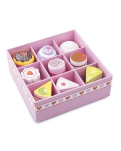 Spielset kleine Holzkuchen in Geschenkbox