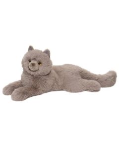 liegende Kuscheltier Katze in Grau der Rasse Perserkatze