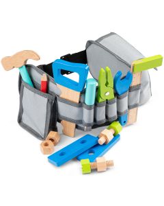 Spielset mit Stoff-Werkzeuggürtel und Holzwerkzeug