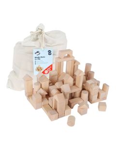 Holzbauklötze unbehandel im Beutel