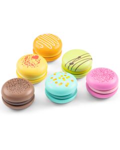Holzlebensmittel-Set Macarons, 6 Stück, mit Klett