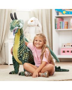 große Drachen Plüschfigur in Grün