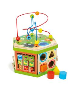 Aktivwürfel mit Motorikschleife im Safari-Tier-Design