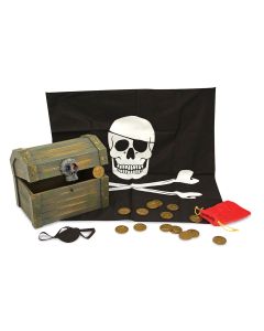 Piraten-Kostüm Zubehör mit Truhe und Accessoires