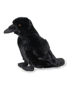 Pl&uuml;schtier Rabe in Schwarz, naturgetreues Aussehen.