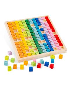 Rechenrahmen 1x1 mit bunten Holzwürfeln