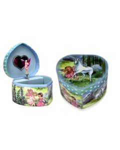 Schmuckdose "Einhorn und Elfe" in Herzform