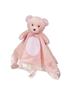 Rosafarbendes Kuscheltuch Bär 