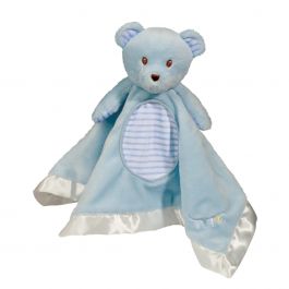 Schmusetuch Baby Kuscheltuch Bär blau oder gelb Handpuppe Plüsch 28 cm 