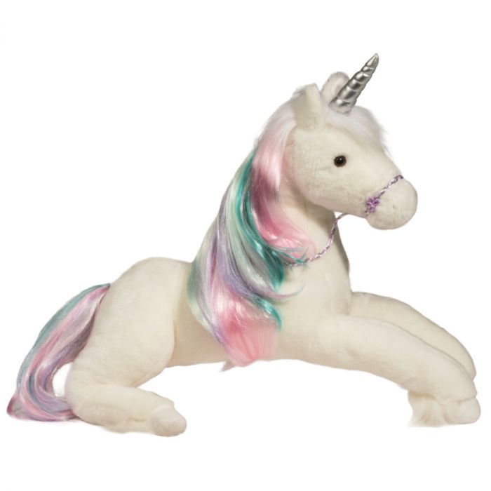 Einhorn Kuscheltier Weiß 21 cm Regenbogen Mähne Plüschtier Stofftier Unicorn 