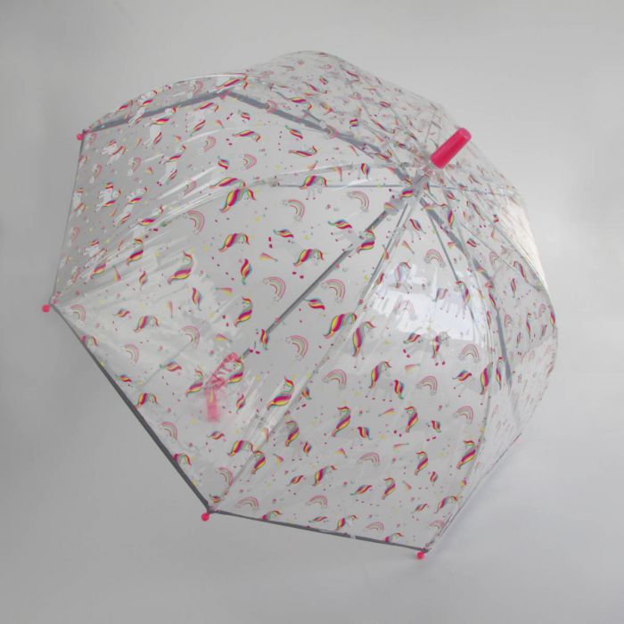Kinder Regenschirm Mit Einhorn & Regenbogen - Sonnen- & Regenschirm Mit Abgerundeten Spitzen | UV50+ Schutz & Reflektorstreifen