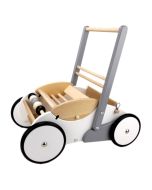 Kinderlaufwagen weiss-grau aus Holz