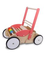 Bajo Lauflerwagen Rosa-Lachs aus lackiertem Holz in der Farbe Rosa-Lachs