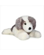 Pyrenäenberghund Stofftier Hund "River" liegend in Weiß mit grauen Abzeichen