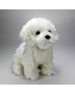 Stofftier Hund in Weiß der Rasse Malteser