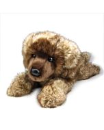 Leonberger Stofftier Hund  liegend in braun-beige 48 cm groß