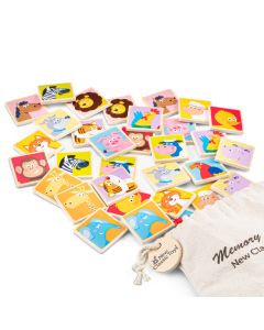 New Classic Toys "Memory Animals Tiere" mit Bauwolltasche zur Aufbewahrung