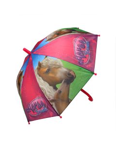 Kinder-Regenschirm mit Pferde-Motiven
