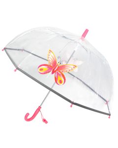 Regenschirm tranparent für Mädchen mit Schmettlerings-Motiv
