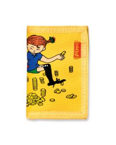 Kinder-Portemonnaie in Gelb mit 
Pippi Langstrumpf Motiv und mehreren Fächern