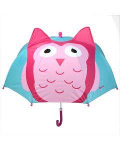 Playshoes Kinder-Regenschirm im Eulen-Design in Rosa und Türkis