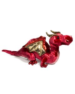 Stofftier Drache in Rot-Gold