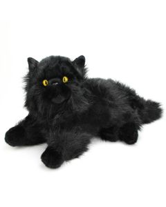 Katze Perserkatze Kuscheltier schwarz liegend