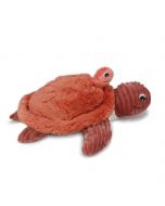 terrakotta-farbene Plüschtier Schildkröte mit Babyschildkröte
